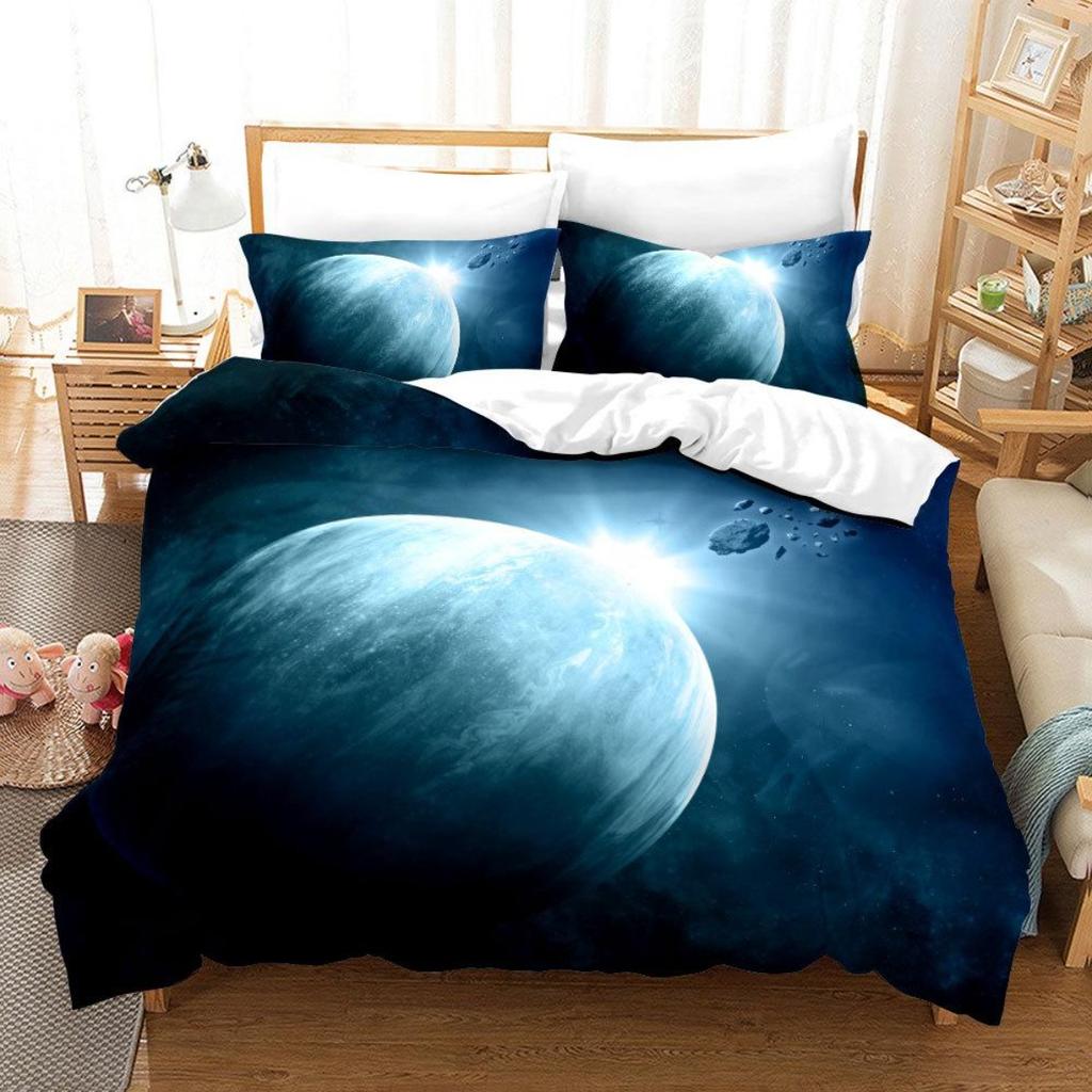3D Cosmic Starry Sky Theme Printing Home Bedding Set Quilt Cover Pillowcase Bed Sheet/double Bed Full Size Bedding Home Decoration