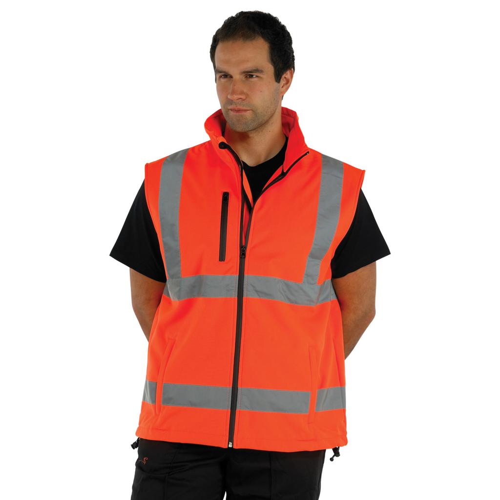 Yoko Mens Hi Vis Softshell Bodywarmer / Workwear (Pack of 2)