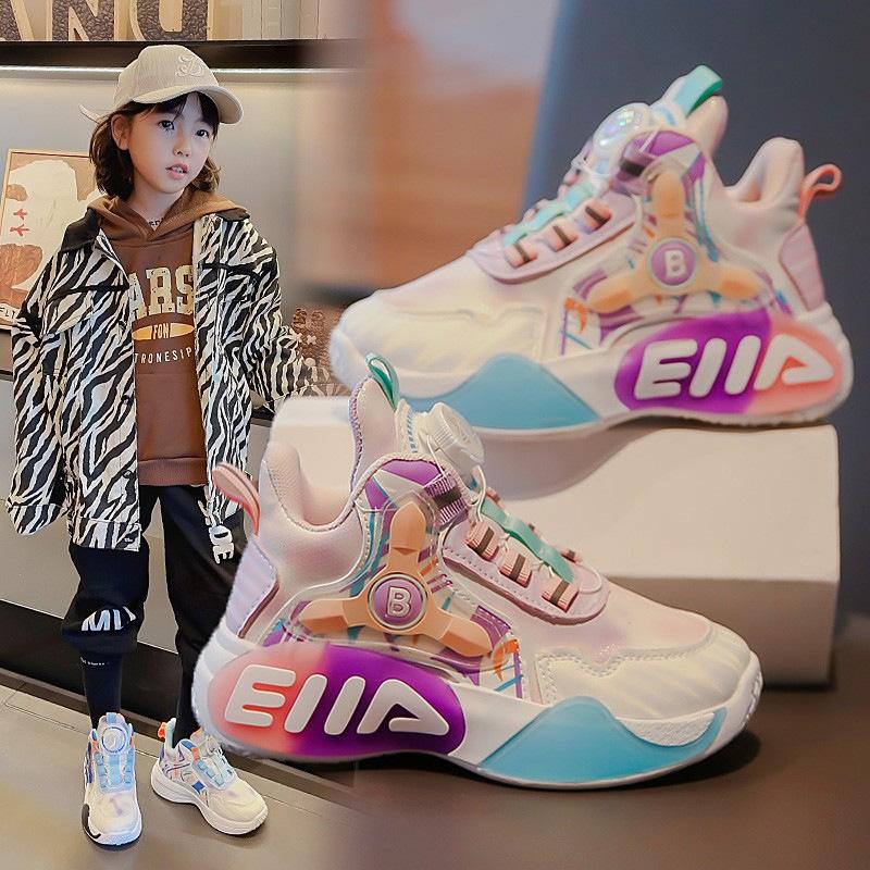 Girls' Sports Shoes 2025 Spring and Autumn New Middle-aged and Older Children's Leisure Children's Running Dad Shoes Boys' Basketball Shoes