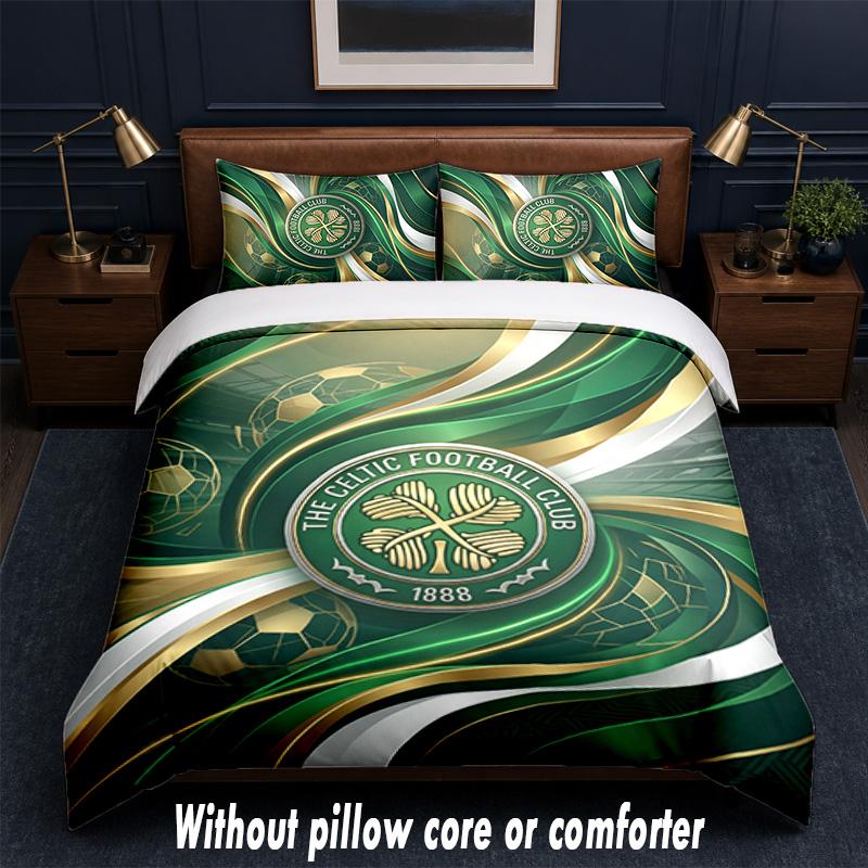 Set Biancheria da Letto Design Celtic FC 1 Copripiumino + 2 Federe Morbido Traspirante Biancheria da Letto per la Casa