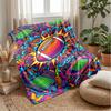 Stars and Football Magic Theme blanket Lightweight Warm Flannel Blanket Decorative Throw Blanket for Home Decoration