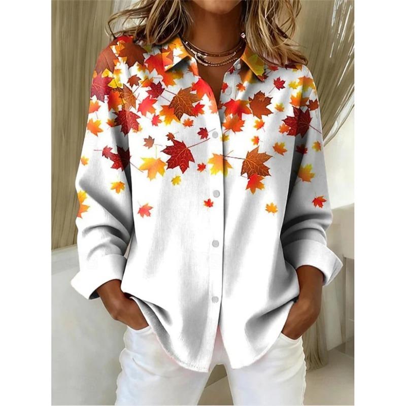 Fashionable Casual Women's Loose Comfortable Shirt Collarless Design 3D Exquisite Print Comfortable Breathable Shirt