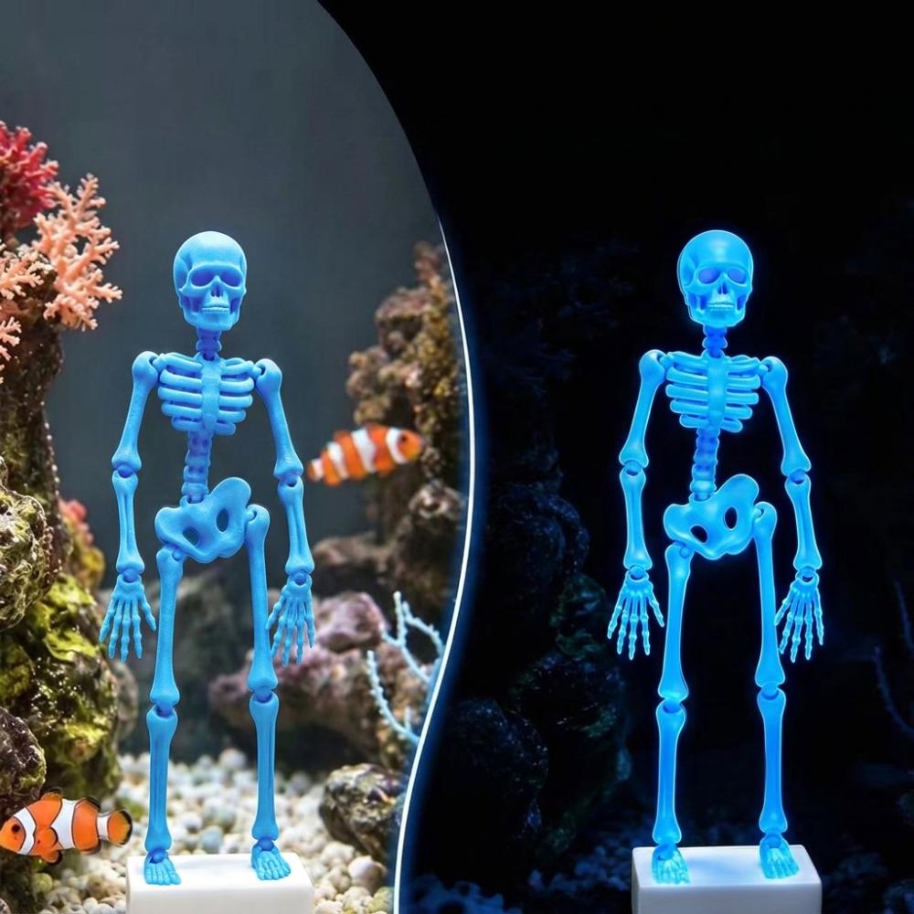 Realistic Dancing Skeleton Aquarium Bubbler 1D Printed with Pipe Suction Cup Fish Tank Dance Skull Bubbler Underwater