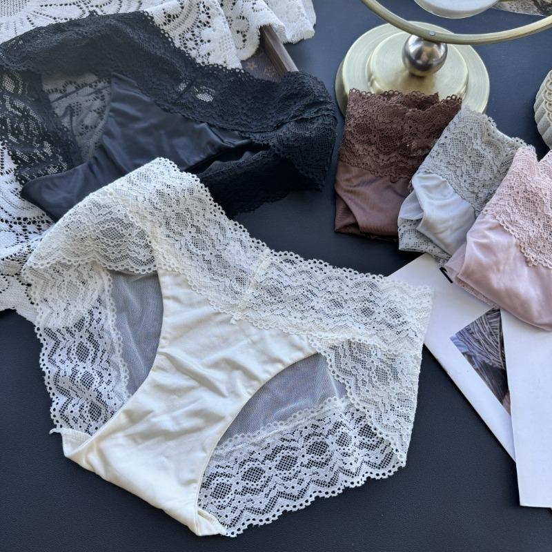 Ladies Spring and Summer Lace Deep V Senior Sense Ice Silk Lace Underwear