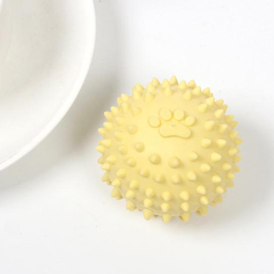 Spiky Ball Dog Toy Squeaky Dog Chew Toy Interactive Puppy Teething Toy Teeth Cleaning Toy for Training Fetch Anxiety Relief