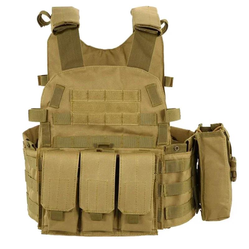 Military Tactical Vest with MOLLE Plate Carrier, Body Armor for  CS, Airsoft, Hunting, Wargame, Pouch Accessories, 6094