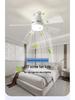 2025 E27 Screw Base Fan Light with Detachable Blades, Replaceable Light Source, Three-Color Stepless Dimming, and Timer
