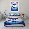 Blue whales and foliage. Bedding sets Duvet cover sets Duvet covers Pillowcases(1 * Duvet Cover 2 * Pillowcases without duvet insert)