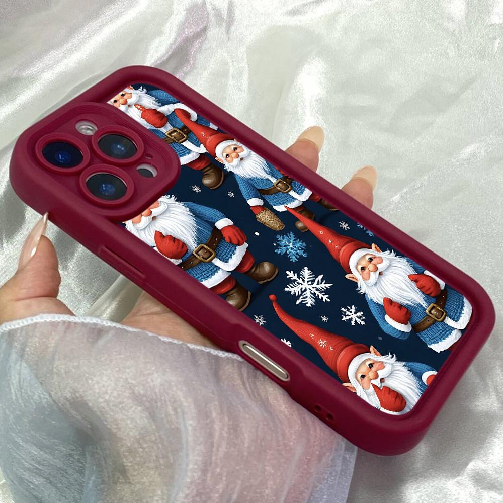 JT206 Cute Cartoon Winter Gnomes for iPhone 17 16 15 14 Pro Max Samsung S26 S25 Ultra A17 A16 A07 A56 Xiaomi 15T Redmi 15c 14C Note 13 Soft TPU Case