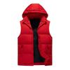 Brand Hooded Vest Men Casual Waistcoat Sleeveless Padded Jacket Couples Detachable Hat Zipper Pockets Down Jackets Men Outwear