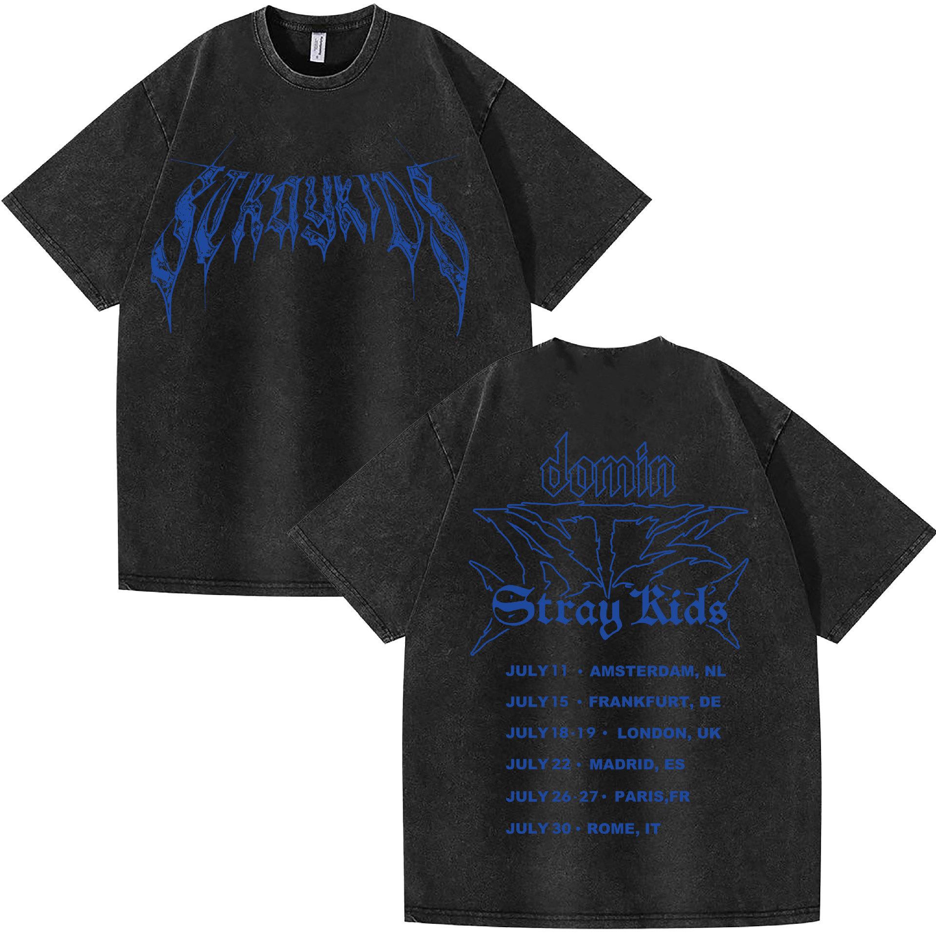 European Station Stray Kids Evil Skzoo Combo Peripheral Print Summer Short Sleeve S