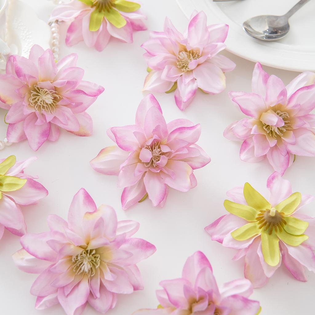 10/20PCS Artificial Flowers Silk Big Lotus Home Room Table Decor Wreaths Wedding Bridal Accessories Headwear Diy Gifts Box Props