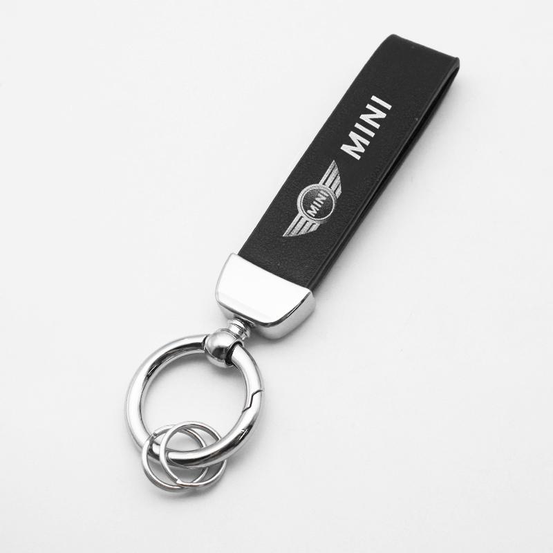 1Pz Portachiavi per Auto Fibbia Portachiavi in Pelle PU Anello Portachiavi Accessori Auto Per Mini Cooper R55 R56 R57 R58 R59 F54 F55 F56 F60 Logo cnjaw55