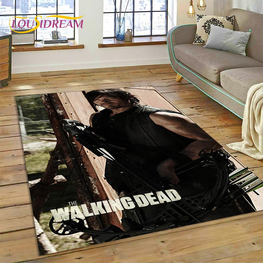Tappeto 3D The Walking Dead Lincoln TWD TV per Soggiorno Camera da Letto Decorazione Casa, Tappetino da Pavimento Antiscivolo Decorazione per Divano Zerbino