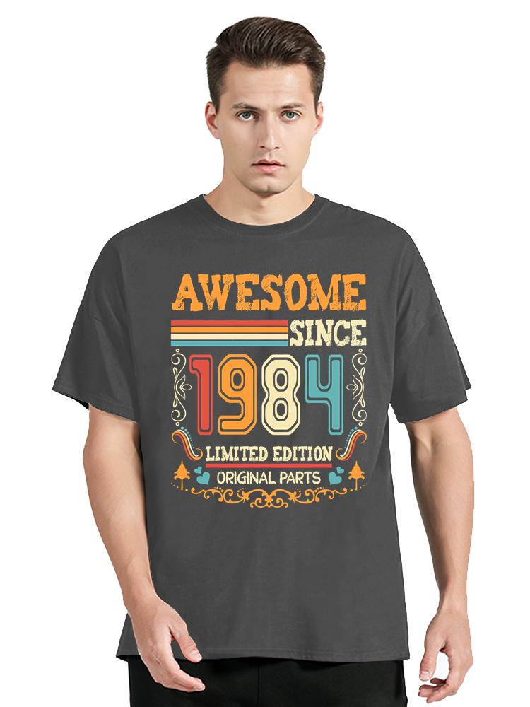 Vintage December 1984 Birthday T-Shirtunisex Clothing Oversized Tshirt O-neck Fashion Retro T Shirt Born In 1984 New Casual Tops