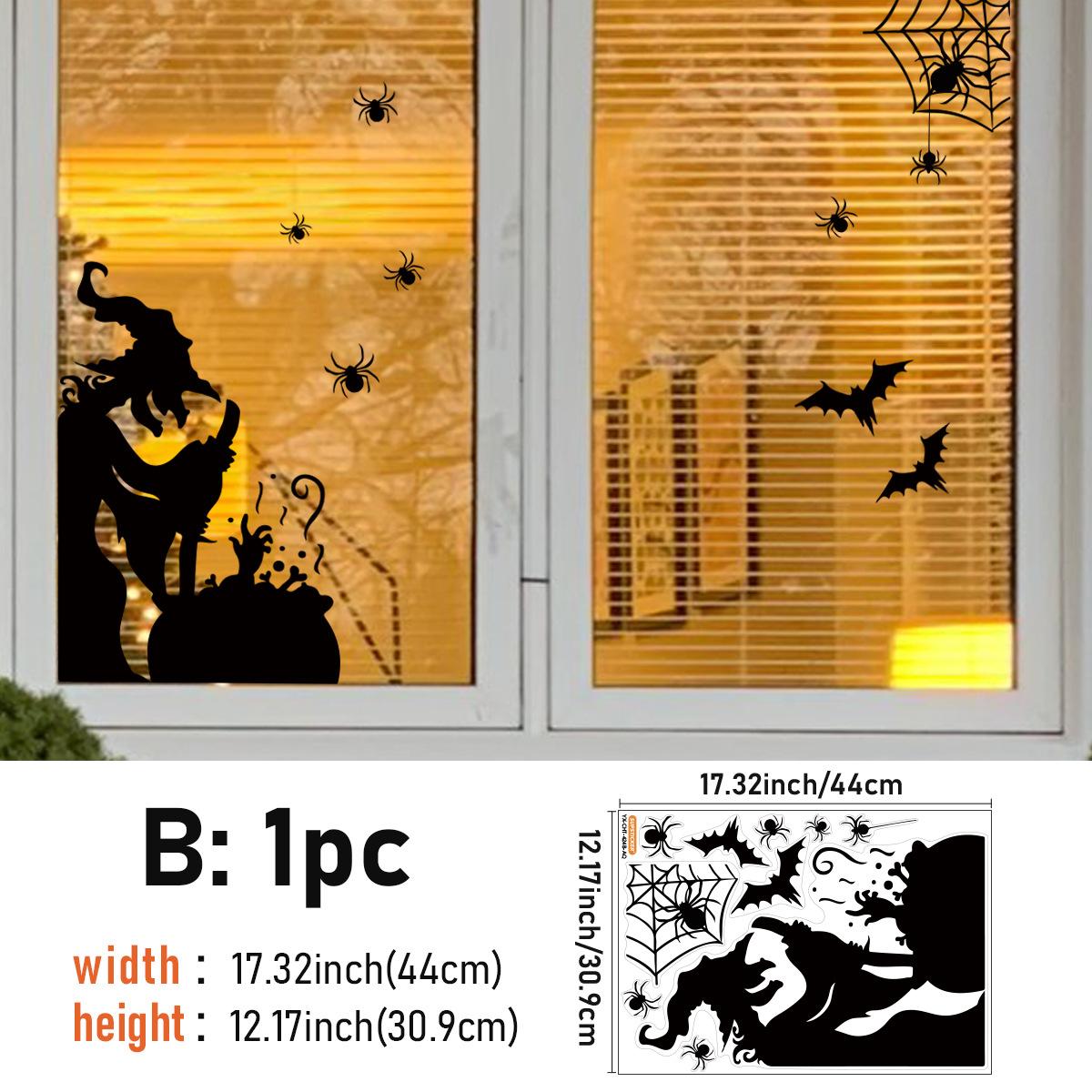 

Halloween Self-Adhesive Glass Sticker Window Sticker Style Wall Sticker Door Sticker Diy Horror YX-CHT-424-AQ-B