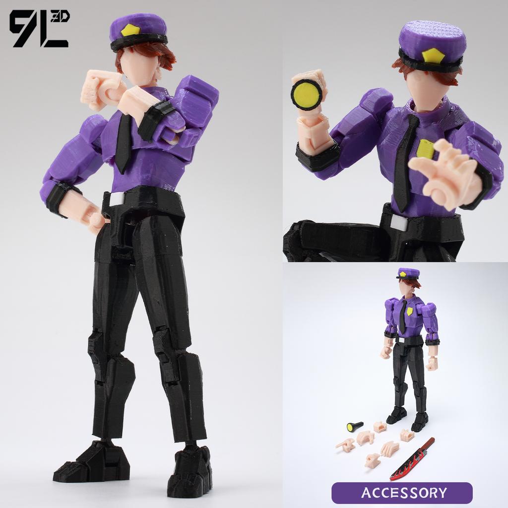 9L3D Printed Horror Game FNAF Freddy Fazbear's Purple Guy Toy Action Figures Anime Model Lucky13 Dummy Titan13 Collectible Model