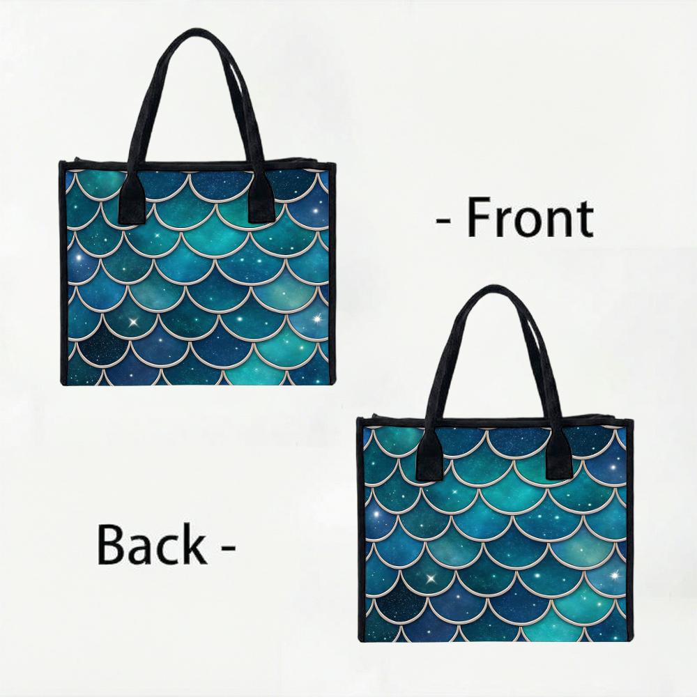 Gradient Mermaid Scale Tote Bag Stylish Portable Daily Handbag