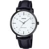 Casio Analog Quartz Women's Watch LTP-VT03BL-7B White Black Leather Band Imported Model