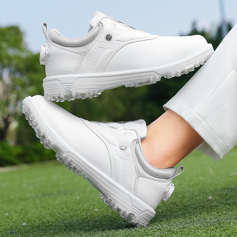 Men's Golf Shoes, Outdoor Professional Anti Slip Golf Training Sports Shoes, Men's Plus Size Quick Lace Up Casual Walking Shoes