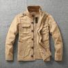 Herrenjacke Herren Denim Retro Cargojacken Outdoor Multi-Taschen Oberteile Feld Freizeitmode Wanderjacken Uniform
