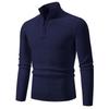 Men S Striped Stand Collar Pullover Knit Sweater Casual Winter Base Layer