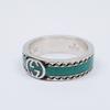 GUCCI Ag925 Interlocking Turquoise Enamel Ring ring 17 Turquoise / SilverUsed
