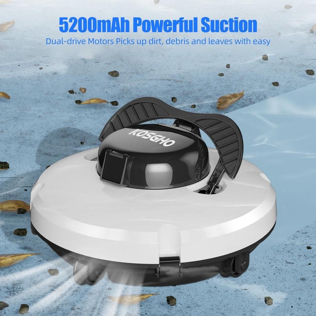 Cordless Robotic Pool Cleaner IPX8 Waterproof Pool Cleaning Robot Dual-Motor Strong Suction Automatic Pool Vacuum
