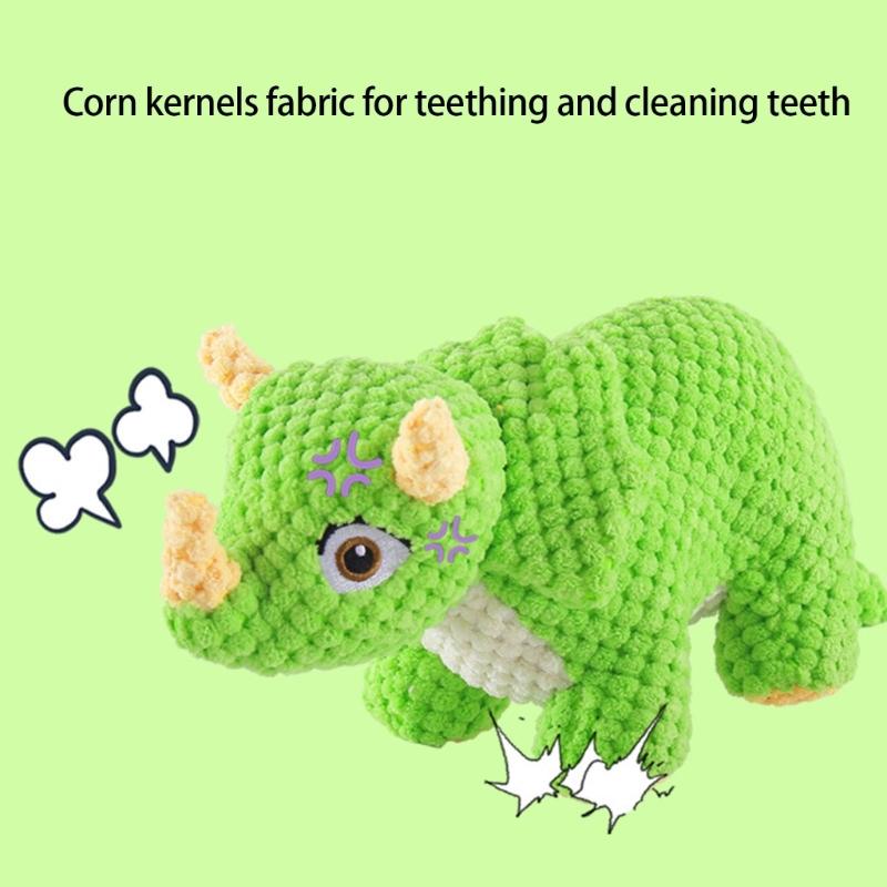 Lovely Dinosaurs Squeaky Dog Chew Toy for Interactively Fun Playing Anxiety Reliefs with Chew Resistant Easyly Washing