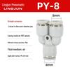 Pneumatic PU Quick Connect Three-Way Straight and Reducing Air Hose Adapter 4/6/8/10/12mm