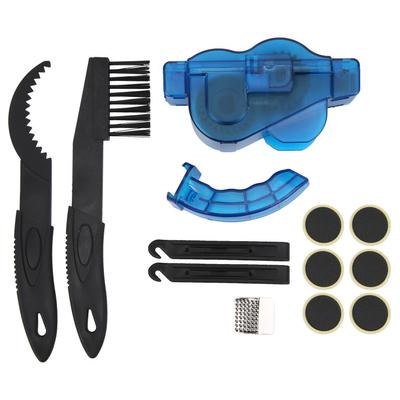Bicycle Chain Scrubber Brush Cleaning Kit Bike Tire Repair Set Maintenance Accessory