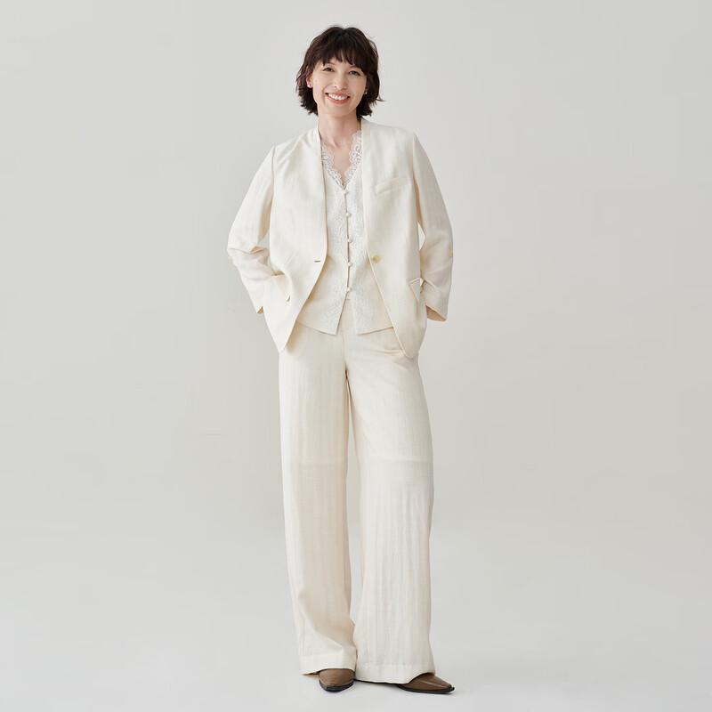 Women s High-Waisted Linen Blend Straight-Leg Pants 2XL