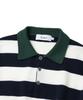 KNITTED (Unisex) Striped Rugby Collar Knit Navy