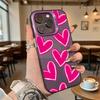 Bright Pink Hand-Drawn Hearts Hard Phone Case for Xiaomi Redmi Note 15 14 13 12 11 Pro Plus Shockproof Protective Cover