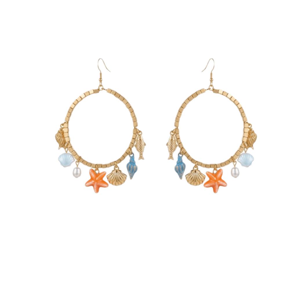 Tassel Starfish Dangle Earrings Bead Drop Earrings Fashion Jewelry Irregular Earrings Party