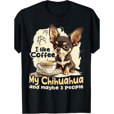 Lustiger Chihuahua Chiwawa Hund Kaffee Ich Mag Kaffee Mein Chihuahua Geschenk T-Shirt