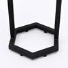 Hexagonal Marble Table Set of 2 – Modern Nesting Accent Tables with Black Metal Base