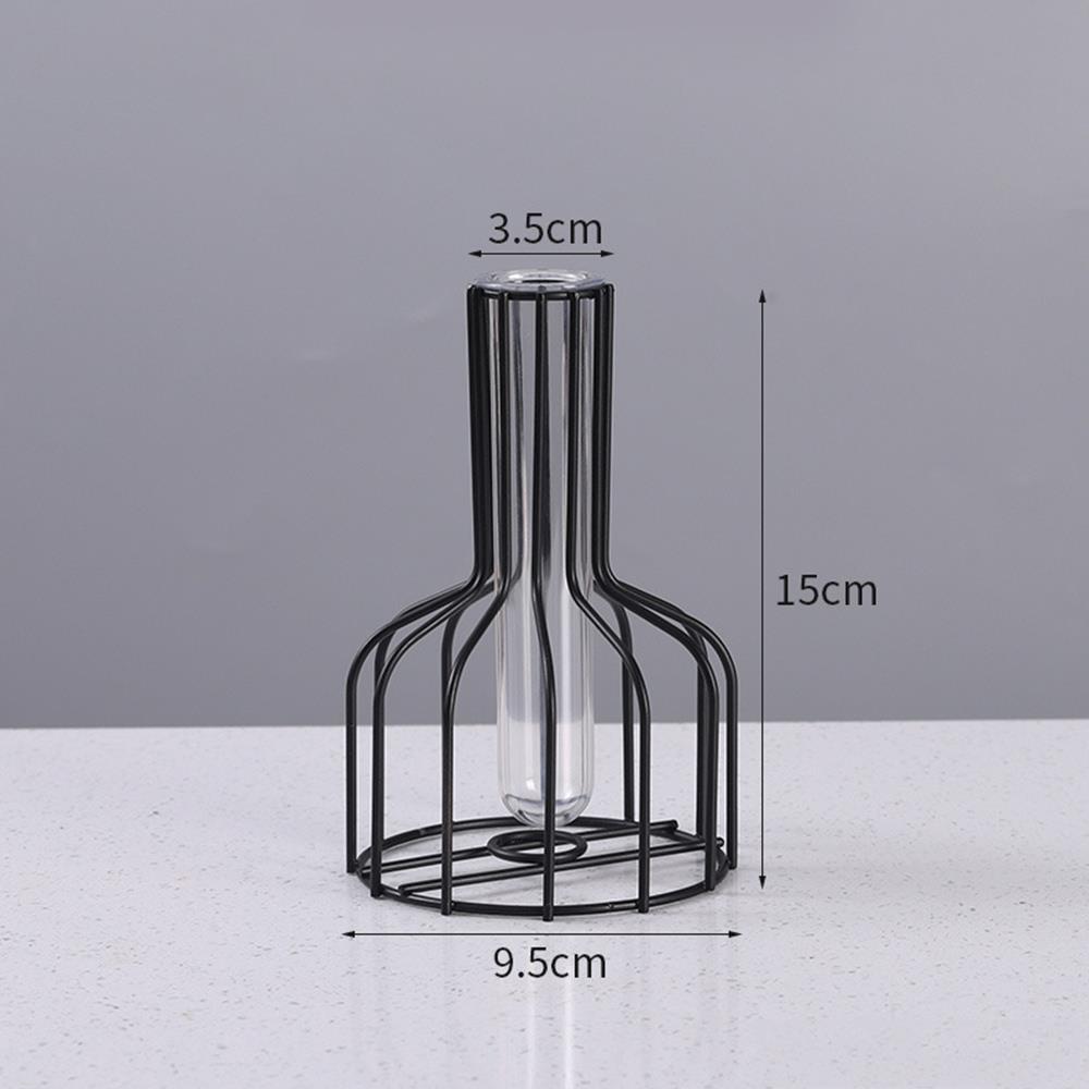 Minimalist  Iron Flower Vase Metal Flower Stand Desktop Vase Hydroponic Vase Home Decoration Hollowed Out Creative Simple