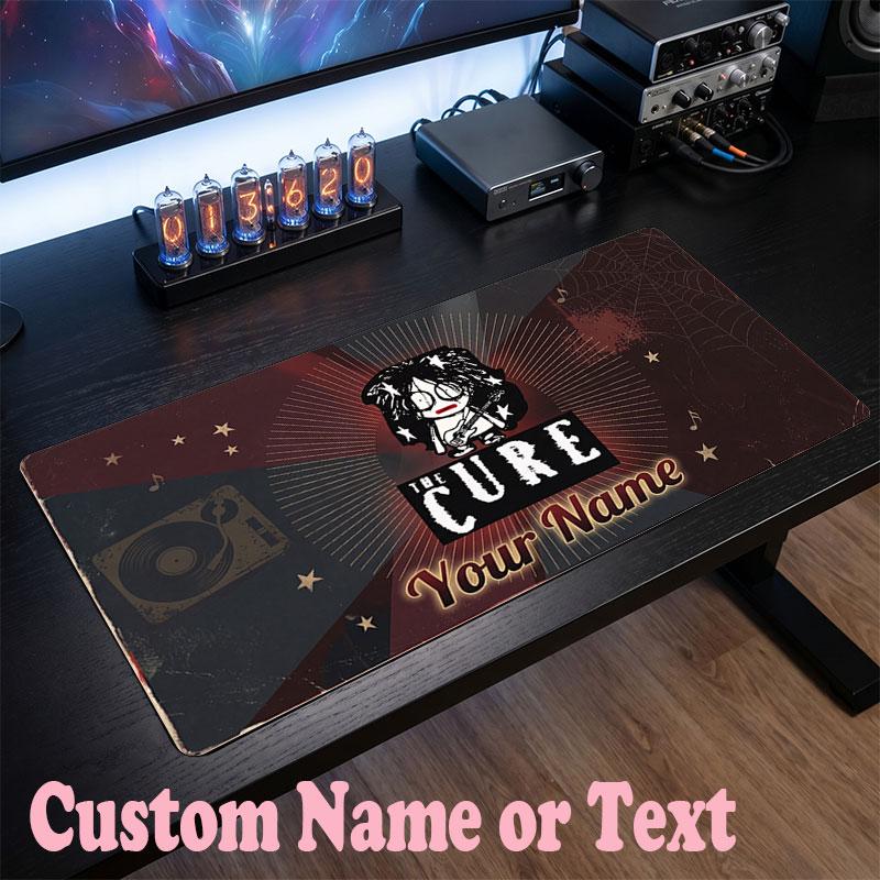The Cure Customized Name Text Mouse Pad, Large Desk Mouse Mat Personalized Home Office Present