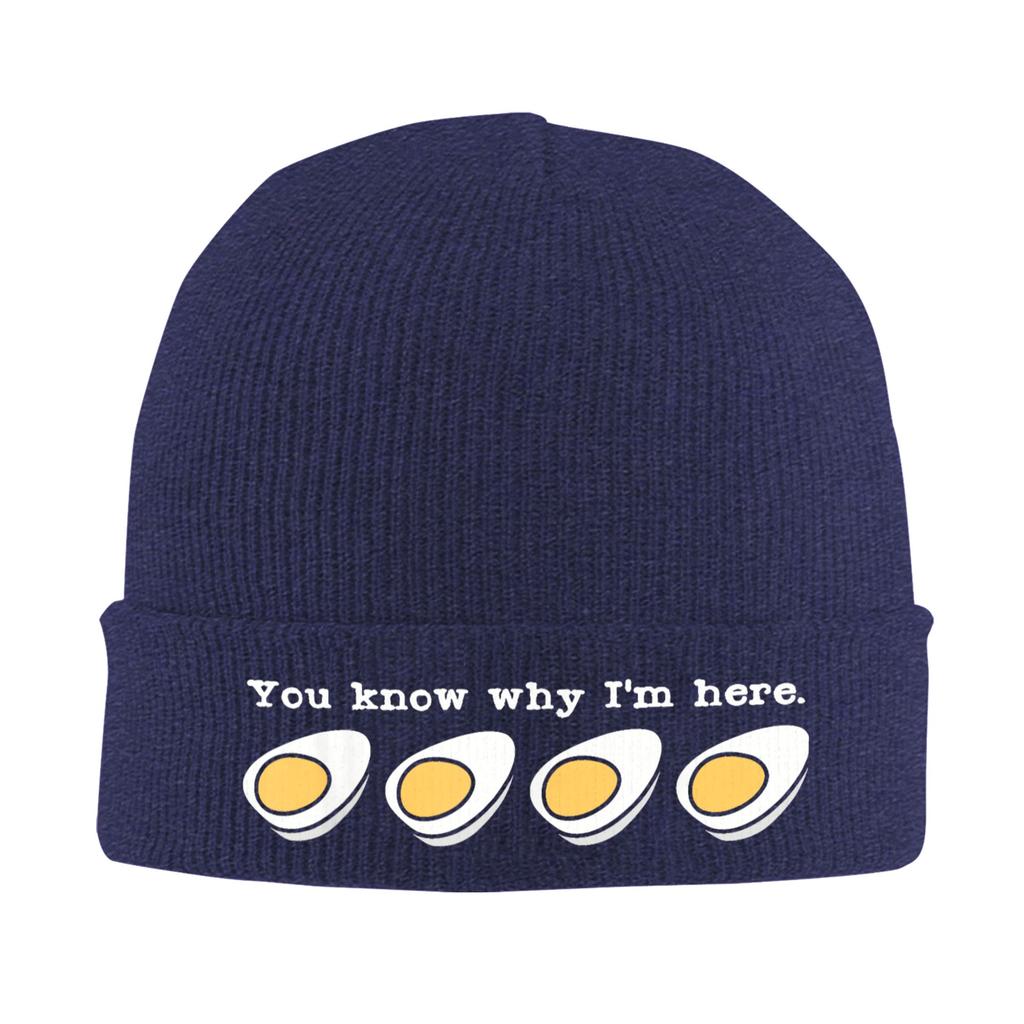 Thanksgiving Dinner You Know Why I'm Here Deviled Egg Retro Bonnet Hats Beanie Hats Winter Knitted Hat Men Women Gym Warm Cap