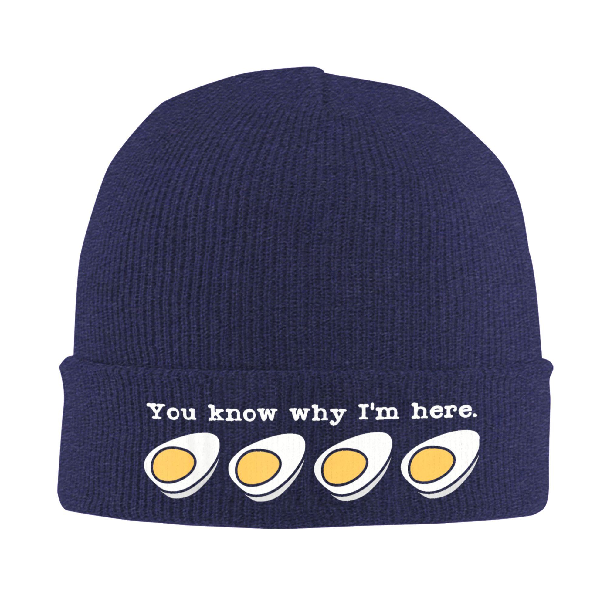 

Thanksgiving Dinner You Know Why I m Here Deviled Egg Retro Bonnet Hats Beanie Hats Winter Knitted Hat Men Women Gym Warm Cap One Size