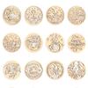 Wax Seal Stamp Retro Sealing Wax Stamp Sky Lotus Rose Pattern Replace Head Flowers Leaf Decorate Gift Sealing Stamp Head HCZ001