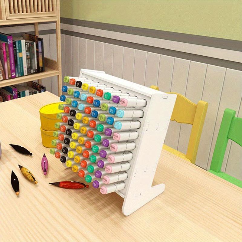 45/81hole 1pc Large Capacity Marker Pen Oblique Plug Good Quality Storage Rack,multi-function Storage Color Pen Awesome Base Rack.