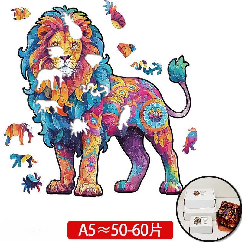 Colorful Peacock Wooden Jigsaw Puzzle - Unique DIY Animal Gift for Kids