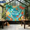Multicolor Gifts Beach Birthday Party Backdrop, Polyester Banner for Photo Background & Decor