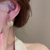 Korean Mori Style Rhinestone Flower Ear Cuffs: Luxurious Round Ball Earrings