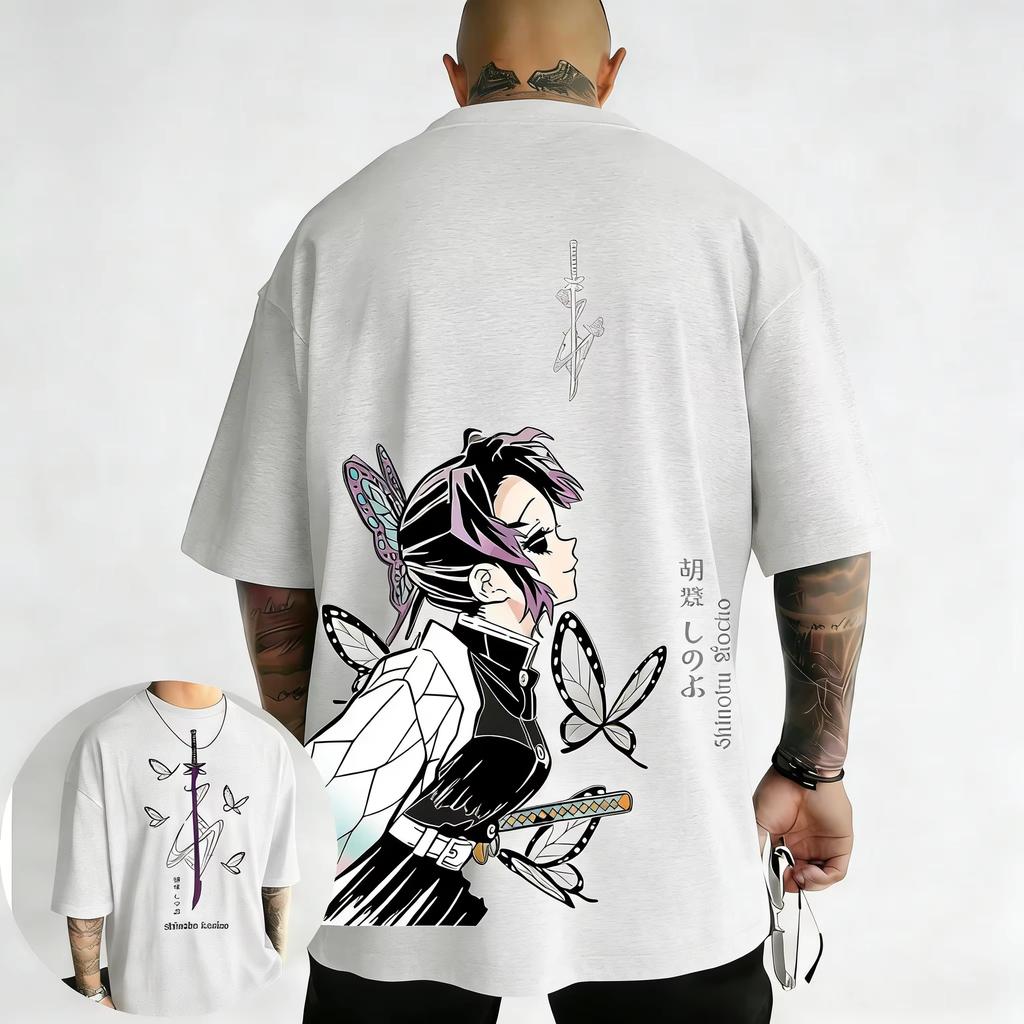 Summer Unisex Demon Slayer Ninja Anime Print T-Shirt, Stylish Y2K Top for Spring & Summer T-Shirt