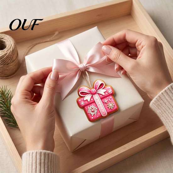 Decorative Wood Shapes for Christmas 12/24/36Pcs Pink Gingerbread Wooden Ornaments, Xmas Tree Hanging Decorations, Lightweight Decorations Festive