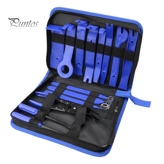 Plastic Clip Removal Tool 19Pcs Trim Set with Pick & Tool, Sticker Scraper, Automotive Car Modification Panel Pry for Door Stereo, Fastener