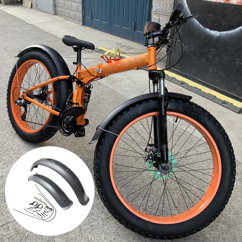 Bike Fenders 26/20" X4.0 Fat Tire Mud Guards Bike Mudguard Front Rear Set Accs for Snowroad Mountain Road Bike Traveling Outdoor